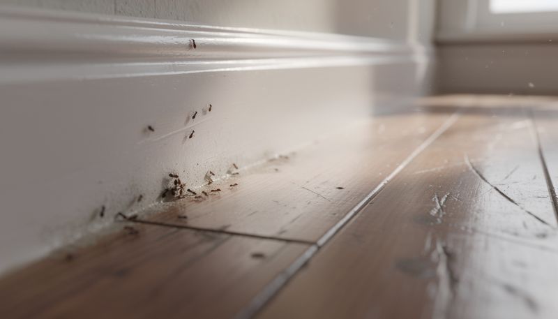 Technician treating a kitchen area for roaches