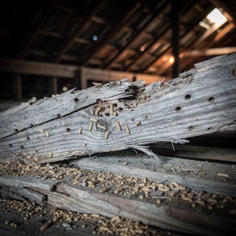 Termite inspection along the foundation of a Houston home